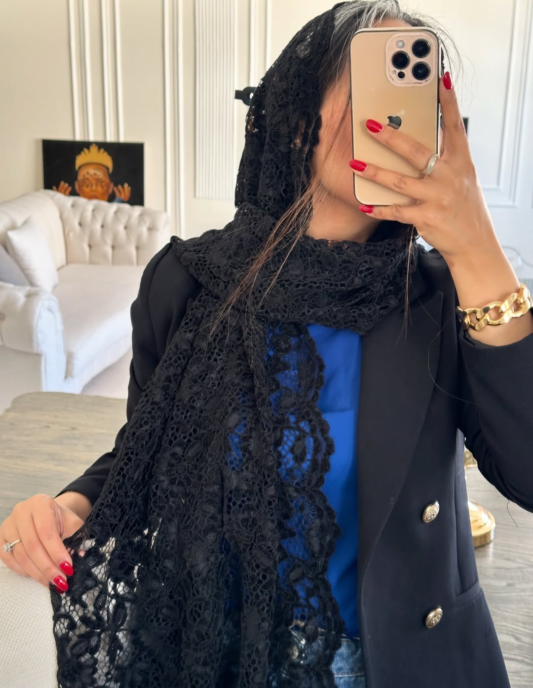 خرید شال دانتل مخمل لبه دالبر و لبه تور