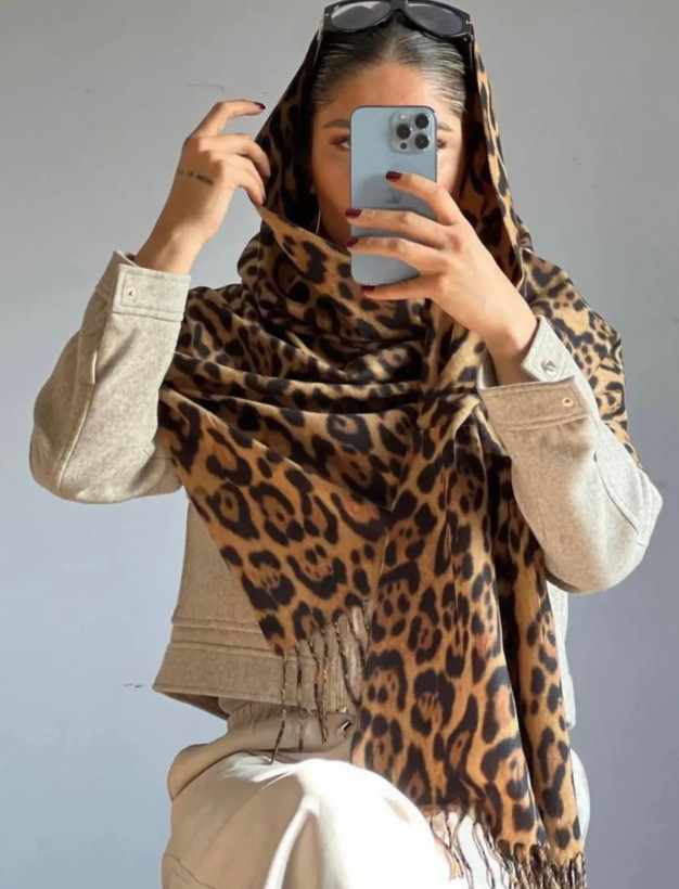 شال موهر وارداتی پلنگی