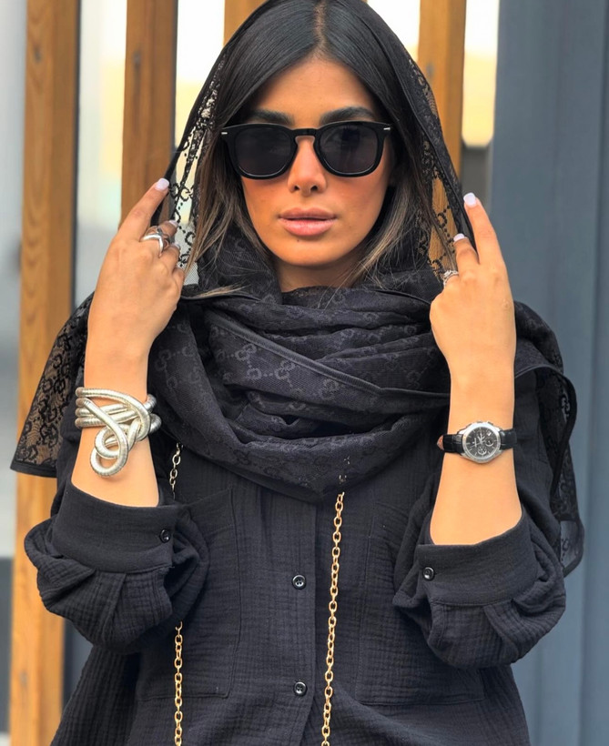 شال تور مشکی طرح گوچی(تک و عمده)