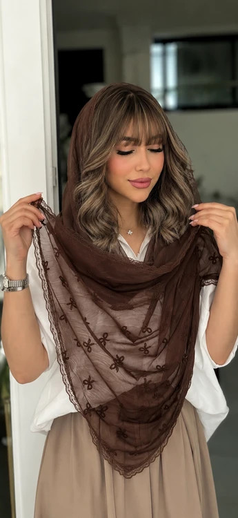 شال پاپیونی تور دور دانتل